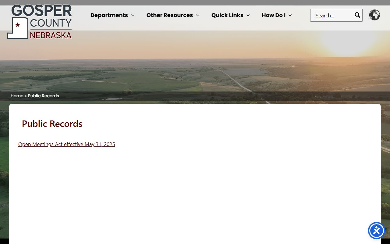 Gosper County jail mugshots public records request routing