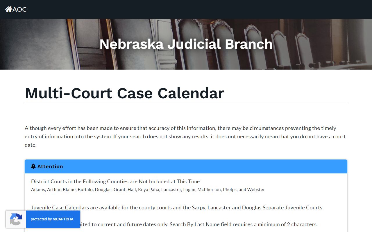Gosper County court records after arrest court calendar search